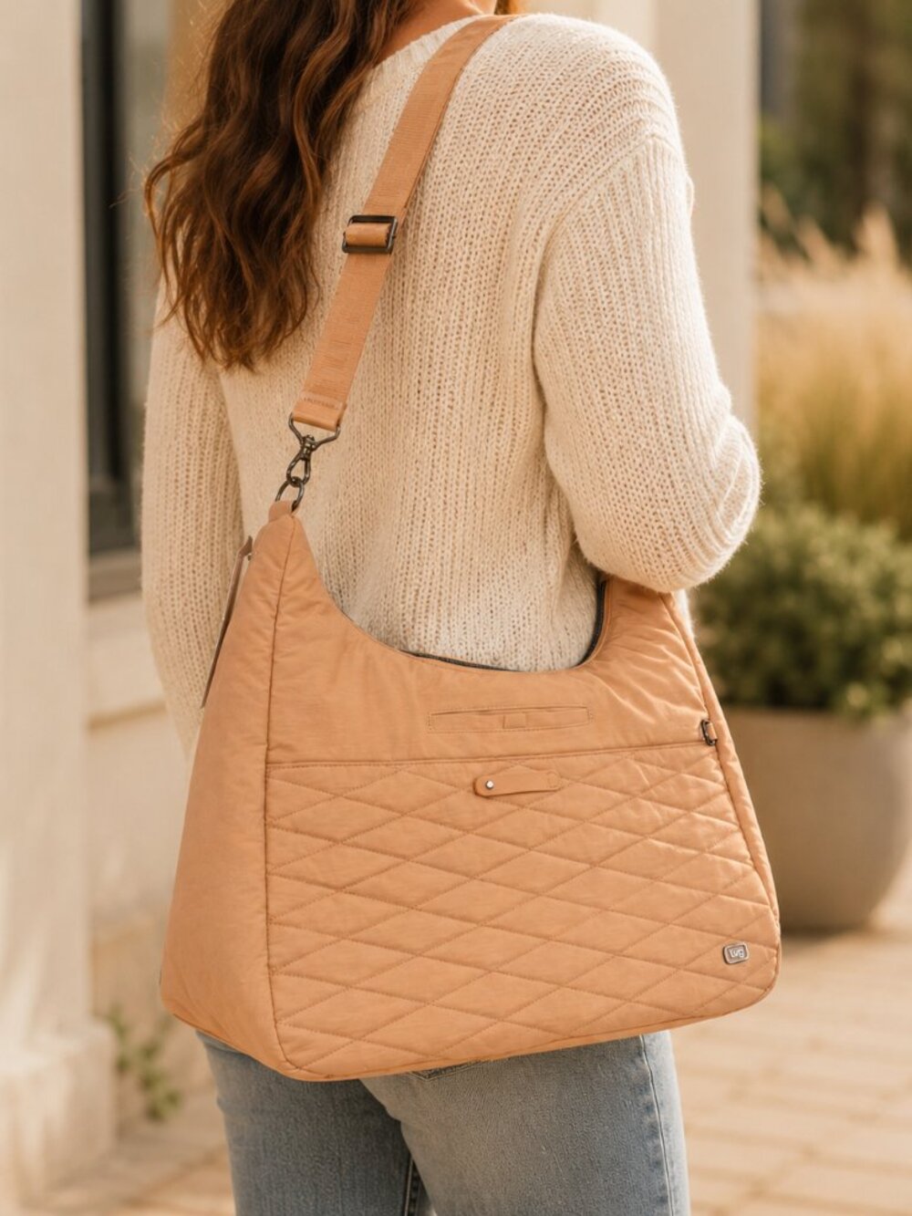 NEW ❤️ Lug Balsa Chai Latte CloudGo Hobo XL Crossbody